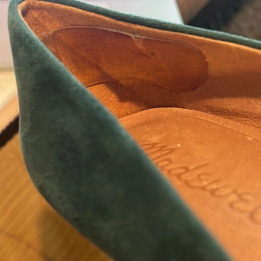 Madewell The Mira‎ Suede Point Toe Heels in Green Size 6